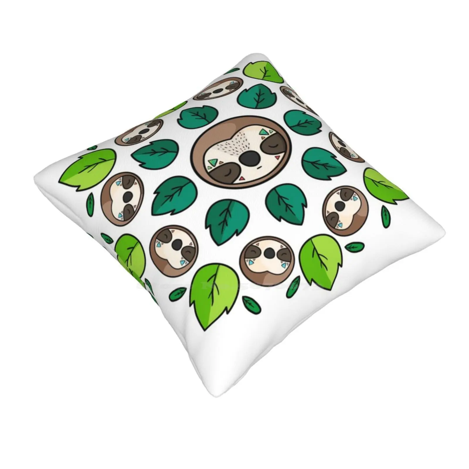 Mandala Sloth Throw Cushion Pillow Cover Mandala Sloth Perezoso Lazy Cute Kawaii Girl Vector Geek Ethnic Tribal Animal Head Boy