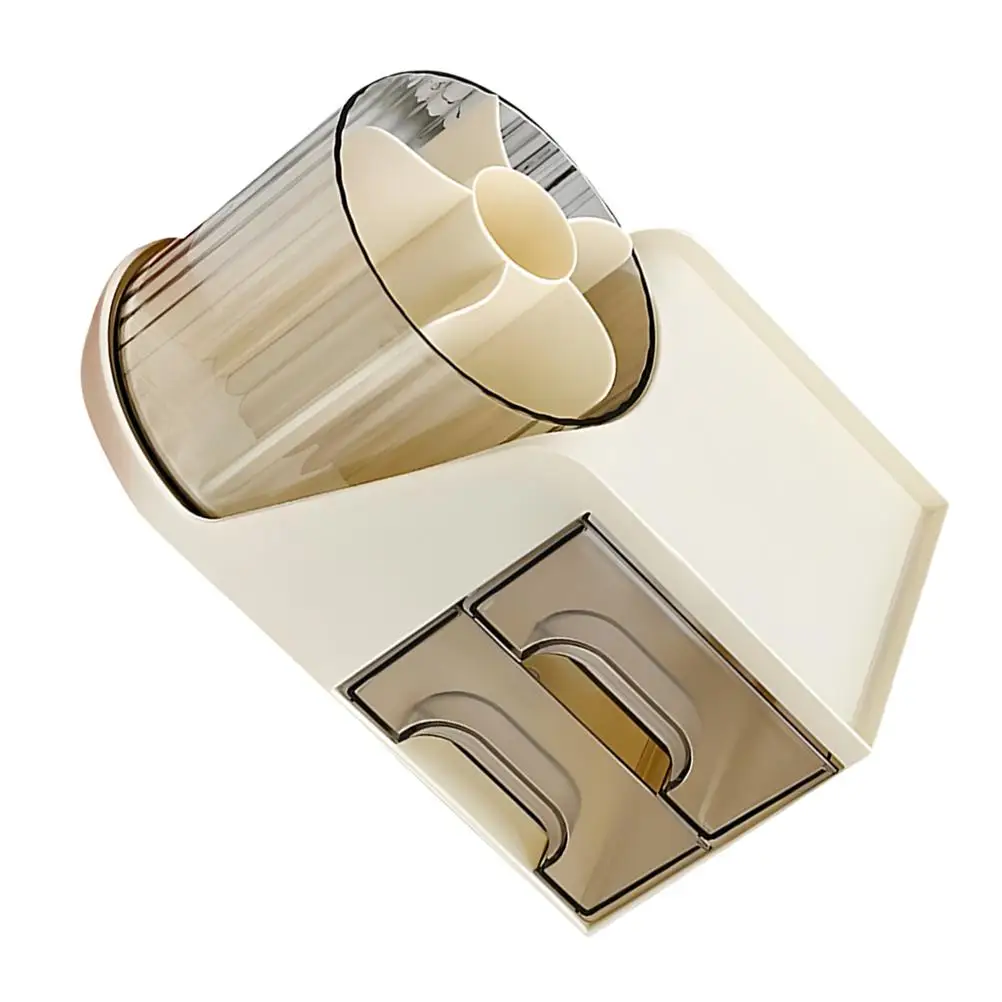 

Многофункциональный вращающийся на 360 градусов настольный ящик большой емкости, держатель для ручек, белый органайзер для хранения канцелярских товаров