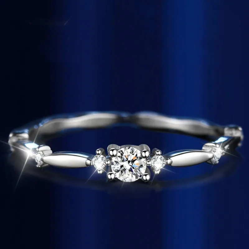 Lace Wave Eternity Ring 1ct Moissanite Women's PT950 Platinum - Full diamond ring, eye-catching, dating essential