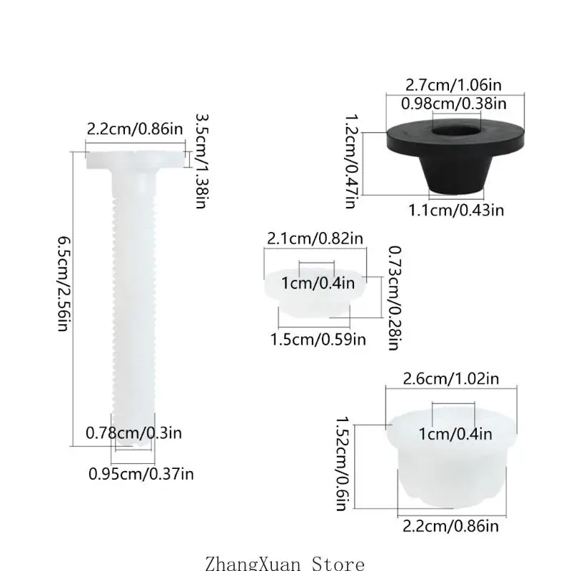 2 Stück Toilettenschüssel-Befestigungsschrauben Schnellaufbau Toiletten-Wassertank-Befestigungsschrauben 3XUF – Detail 6