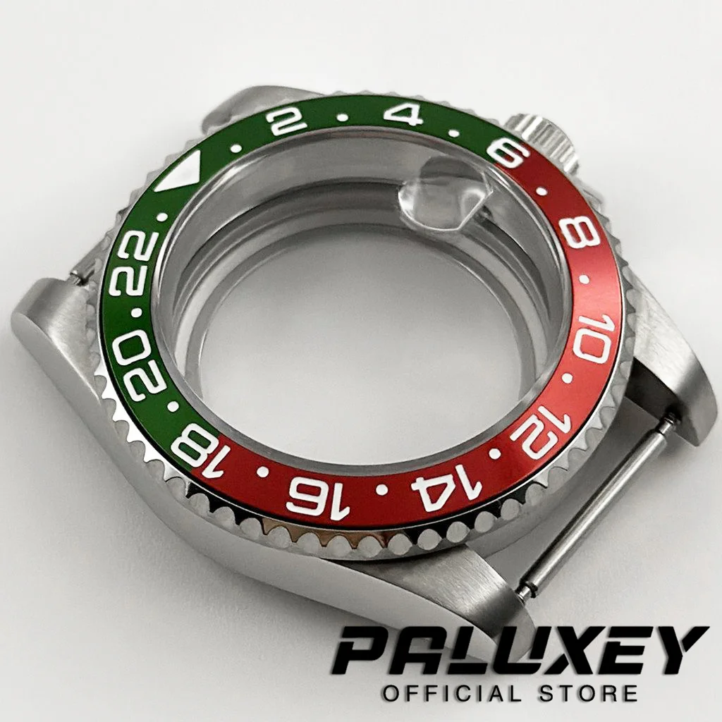 40 مللي متر مقاوم للماء GMT الحافة ل NH34 NH35 NH36 ETA2824 الياقوت الزجاج حركة حاوية من الفولاذ المقاوم للصدأ 28.5 مللي متر الطلب NH35 صندوق ساعة