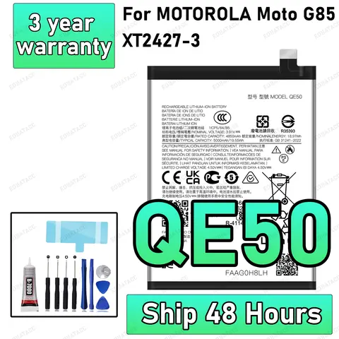 New High Quality QE50 Battery For MOTOROLA Moto G85/XT2427-3 Replacement Battery Bateria+Free Tools