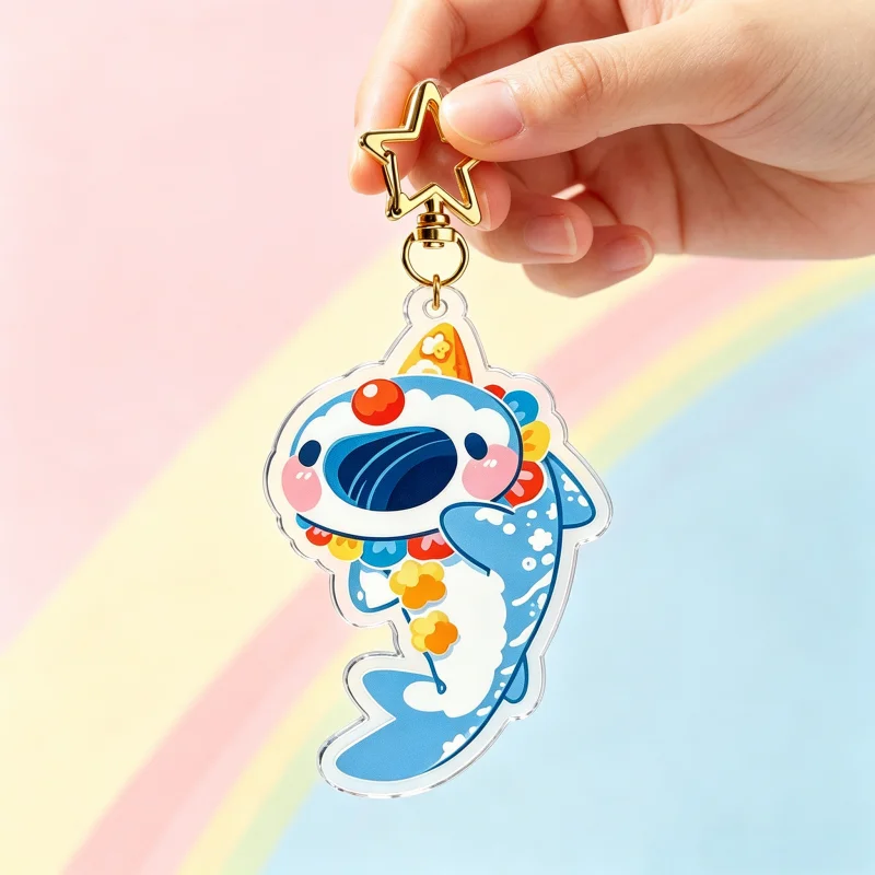Clown Shark Acrylic Keychain C - Retro Gaming Keychain ulasan dan harga