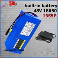 48V 7.5h/12.5Ah/15Ah Li-ion Battery Pack 13S5P Built-in BMS, Compatible with 500W 750W 1000W bike/scooter, with 54.6V 2A Charger