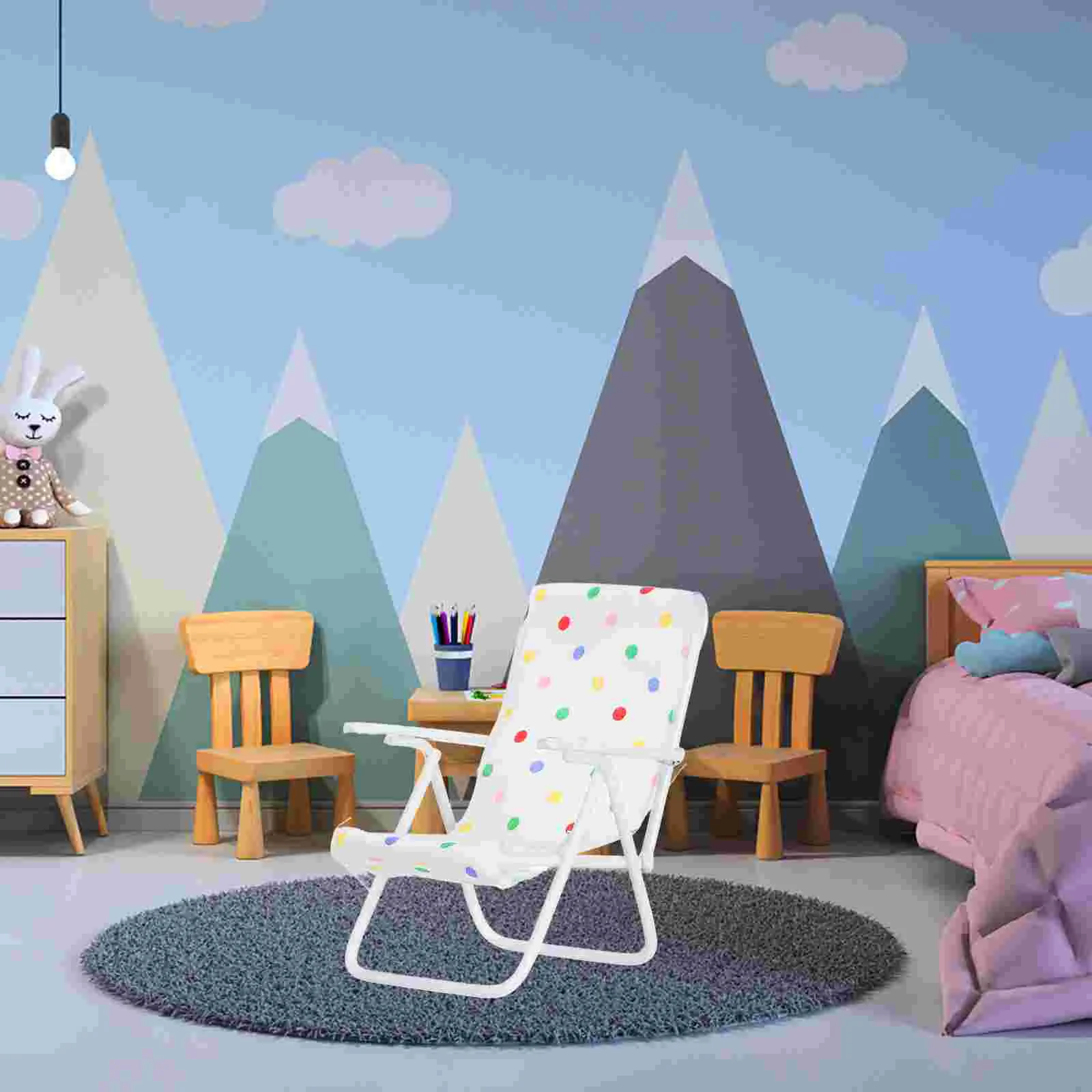 Recliner Beach Chairs Dollhouse Mini Ornament Model Foldable Furniture Deck White Micro Landscape Miniature