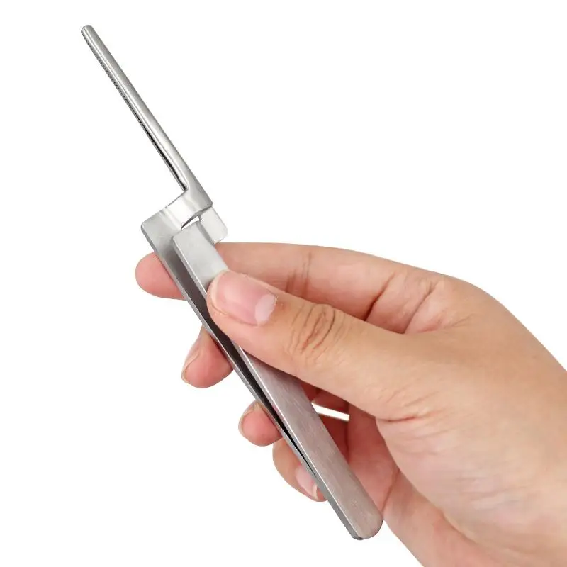 1 pz In Acciaio Inox Dentale Pinzette di Carta Occlusale Dritto Curvo Morso Articolazione Supporto di Carta Pinza Seghettata Pinza Strumento