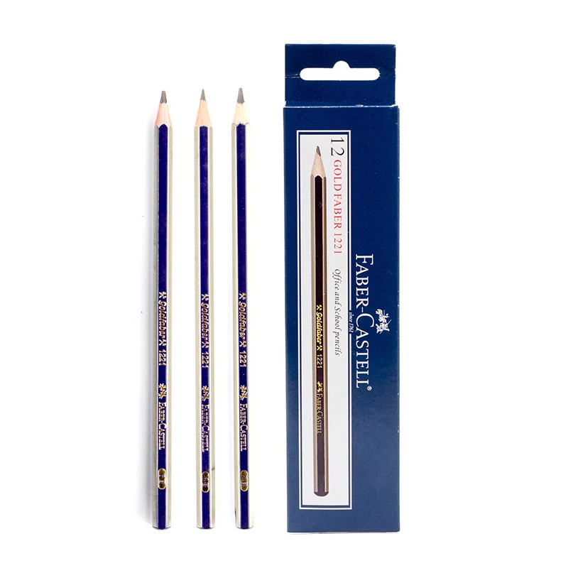 Faber Castell-Juego de lápices de madera para dibujo profesional, lápices de bocetos para escritura, arte, pintura, papelería, 1221, 10 unidades