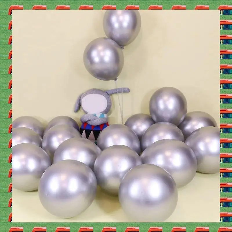 ABMO 50Pcs 10 Inch Metallic Latex Balloons Thick Chrome Glossy Metal Pearl Balloon Globos For Party Decor