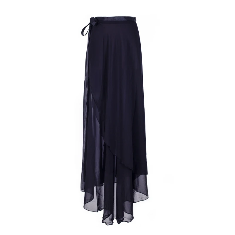 TOVEKIN Adults long chiffon ballet skirts women lyrical soft ballet dress black burgundy navy pink white ballet dance costumes