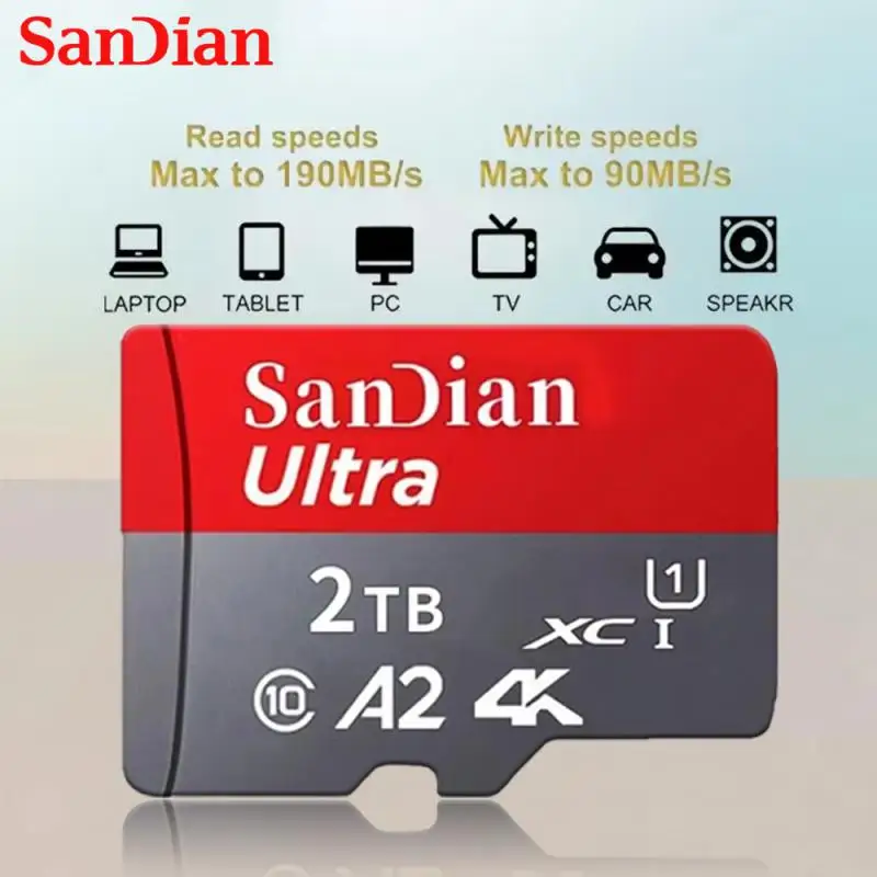 2TB Memory Cards High Speed 1TB Mini SD Card Normal Full Size 128GB 256GB 512GB TF Flash Card For Smartphone/Surveillance Camera