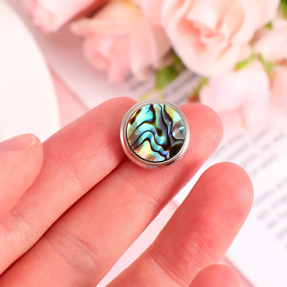 3Pcs Trumpet Buckle Press Snap Copper Abalone Stone Musical Instrument Button Replacement Repair Tool Trumpet Buckle