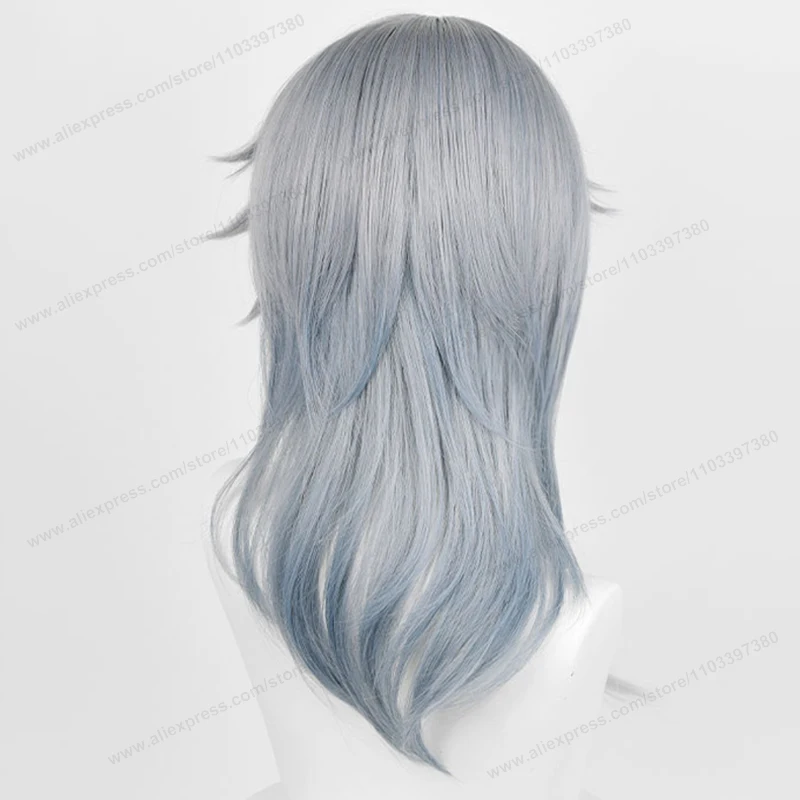 Honkai:Star Rail Sunday Cosplay Wig 52cm Gray Blue Gradient Hair Anime HSR Cosplay Heat Resistant Synthetic Wigs