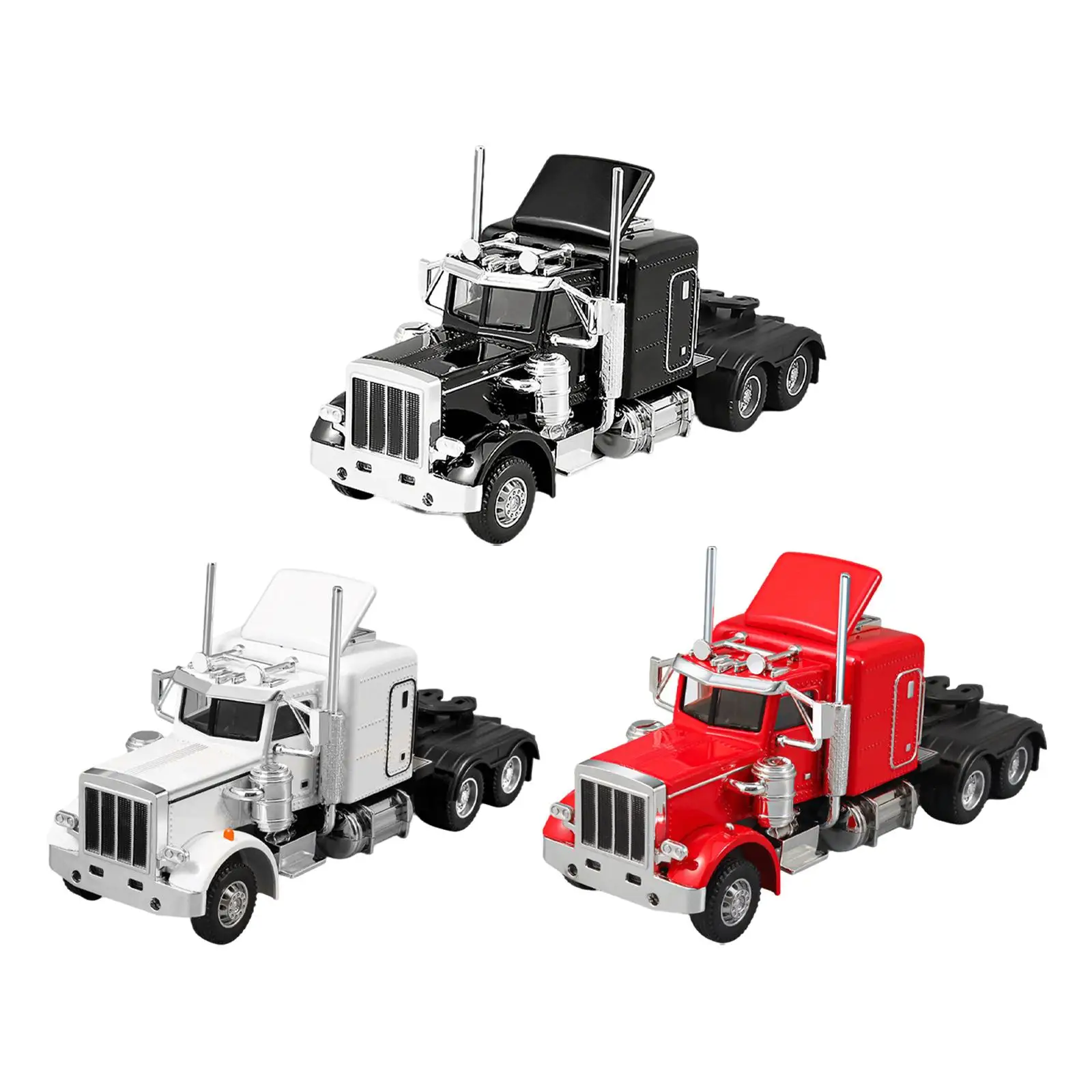 

1/32 Semi Heavy Truck Model Pretend Play Diecast Trucks Model with Light and Sound Transport Car Model for Kids Girls Children