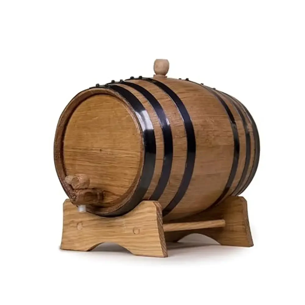 

American Oak 1L Barrel Whiskey Wine Cocktails Brewer Distiller Mixologist Stand Spigot Included Premium Quality Craftsmanship