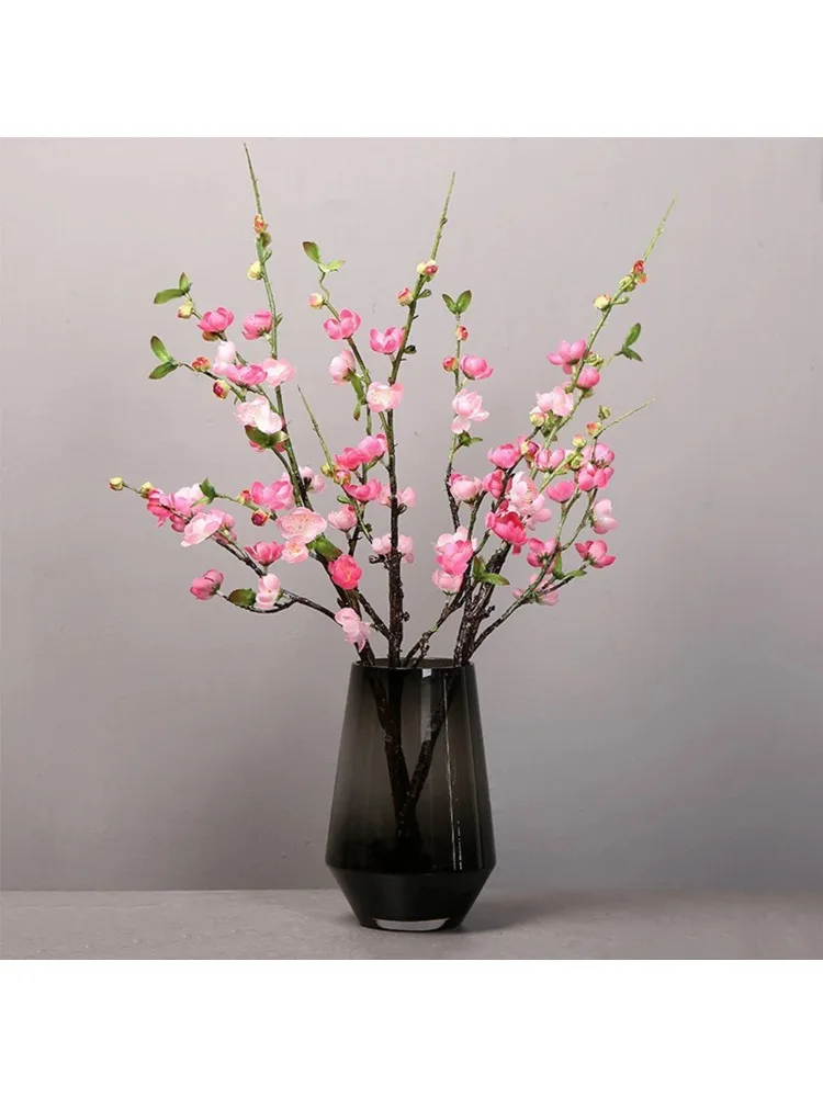 Branches de fleurs de cerisier artificielles, 4 pièces, soie, pêche, décoration de mariage de printemps, fleur de prunier, accessoires d'arrangement de mariage