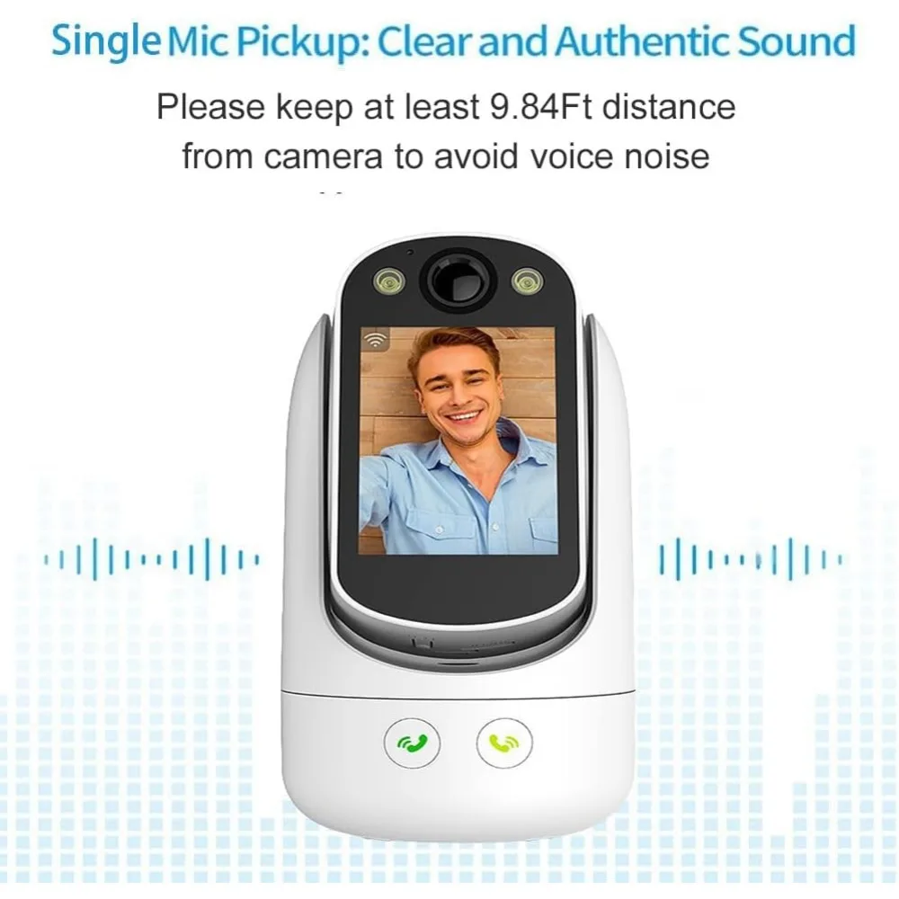 Videoanruf-Überwachungskamera für den Innenbereich, Kindermädchenkamera, Babykamera, Haustierkamera, 2-Wege-Videoanruf, 2-Wege-Audio, 360 ° Schwenk-/Neige-WLAN-Kamera für