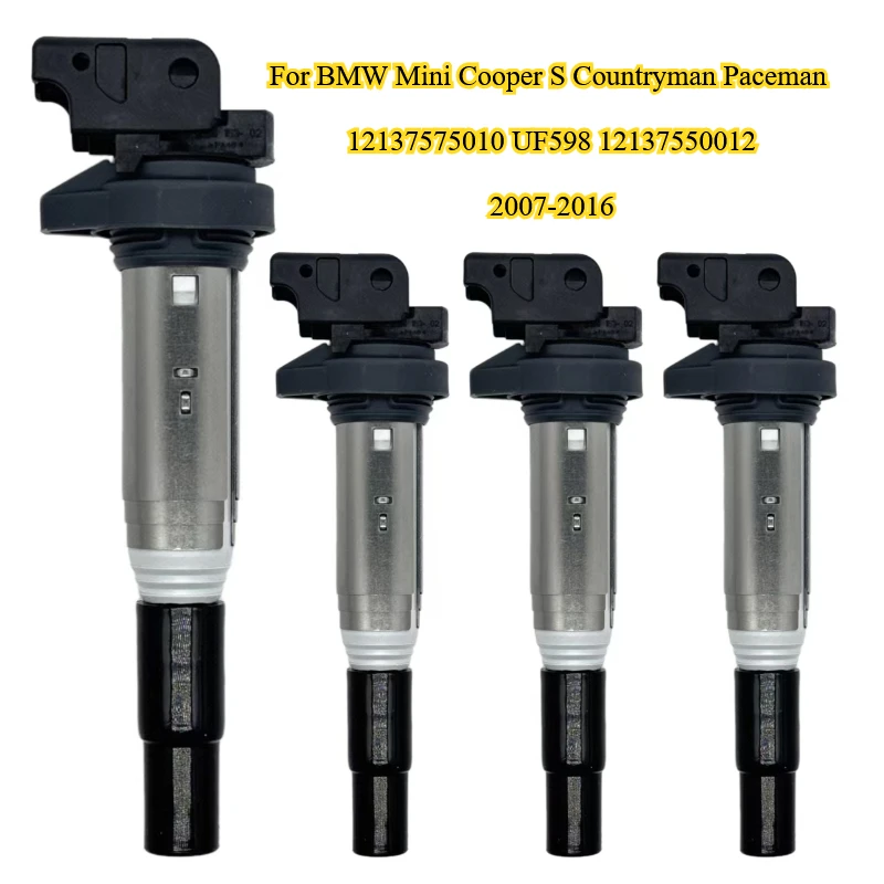4Pcs High-performance Ignition Coils For BMW Mini Cooper S Countryman Paceman 07-16 Engine Replace 12137575010 UF598 12137550012