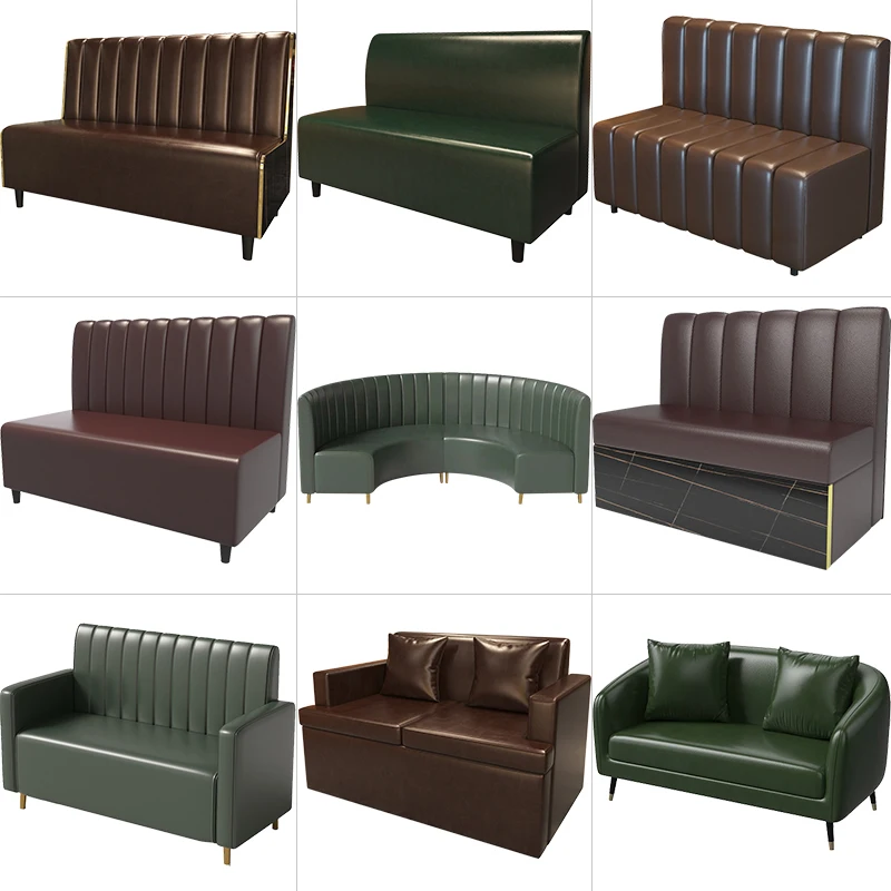 Commercial Dining Furniture Leather Single Restaurant Cafe American Design Booth Sofa view 4