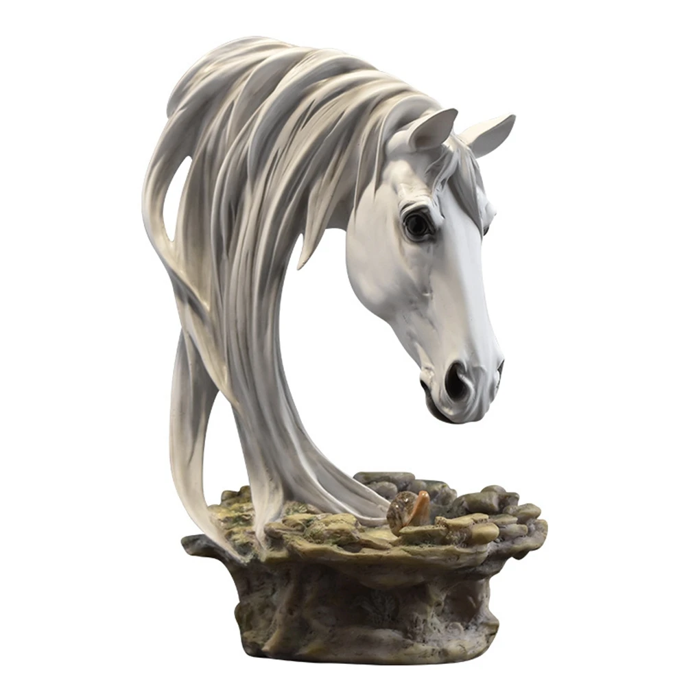 

American countryside retro craftsmanship creative horse head ornaments home decor Desktop Decoration Figurines Statues Decor