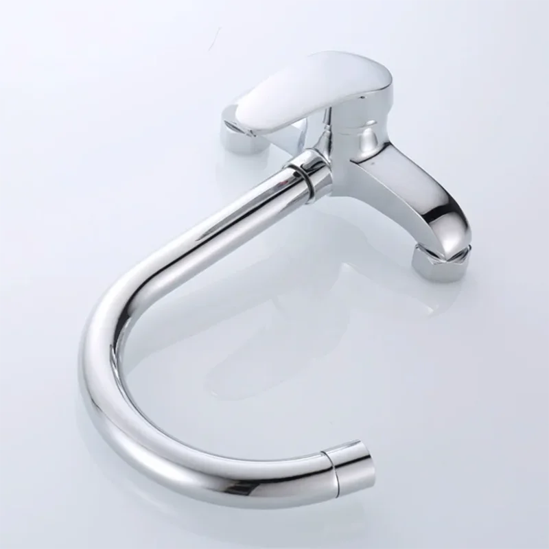 Hot and Cold Kitchen Washbasin Faucet Into The Wall Washbasin Sink Balcony Washbasin All Copper Mixed Water Valve Faucet