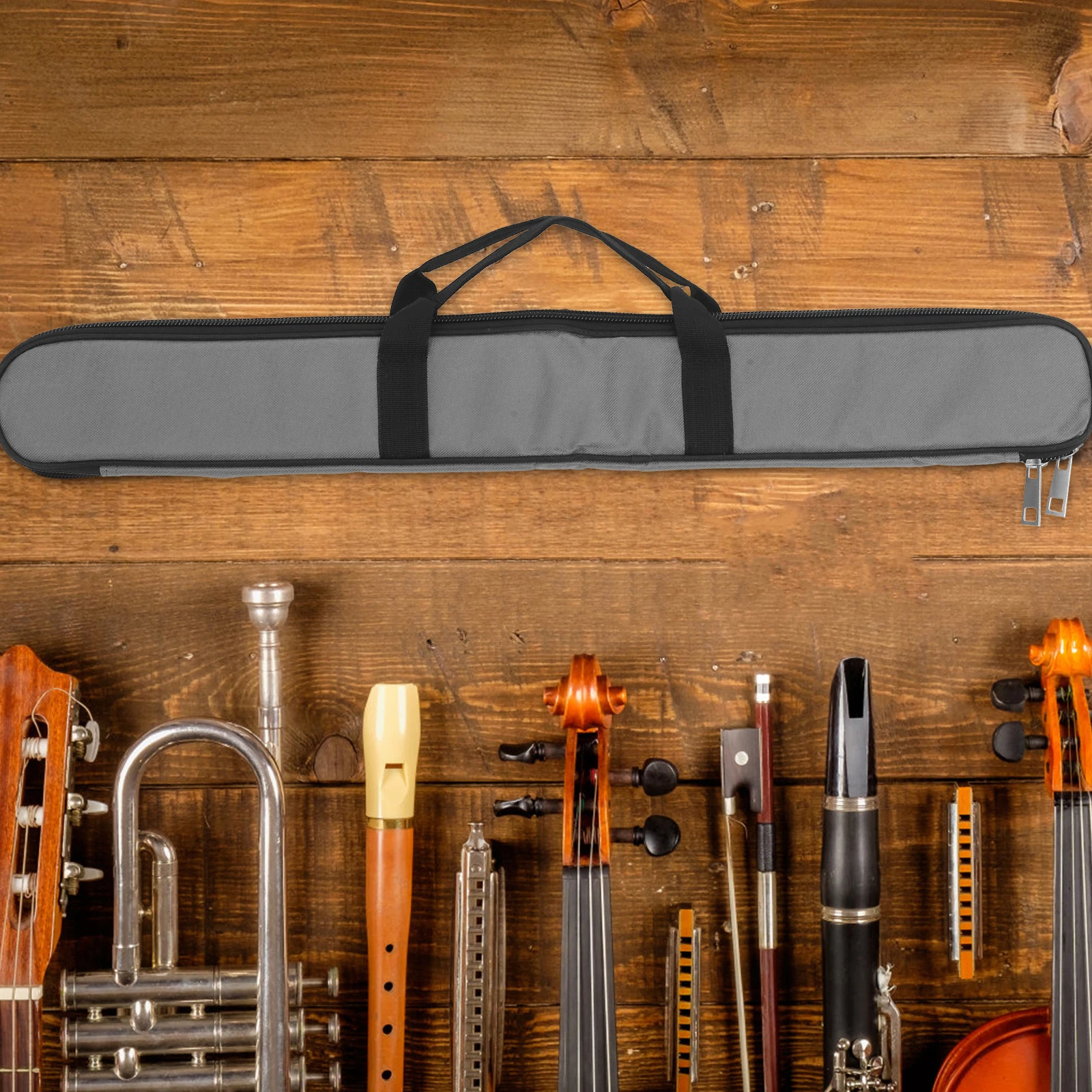 

Bamboo Pouch Case Carrying Grey Thick Protection Portable Organizer Oxford Cloth Music Instrument For Beginners Professionals