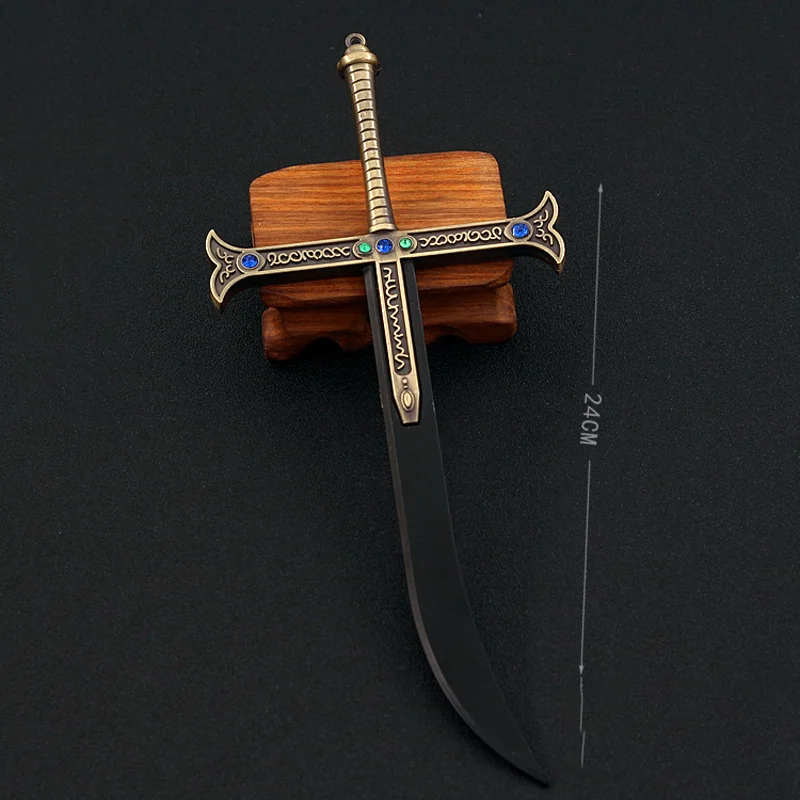 Juguete de Modelo de Espada Premium Dracule Mihawk, 24 cm/9.44 pulgadas, Metal de Aleación de Zinc, No Afilado, Perfecto para Coleccionistas