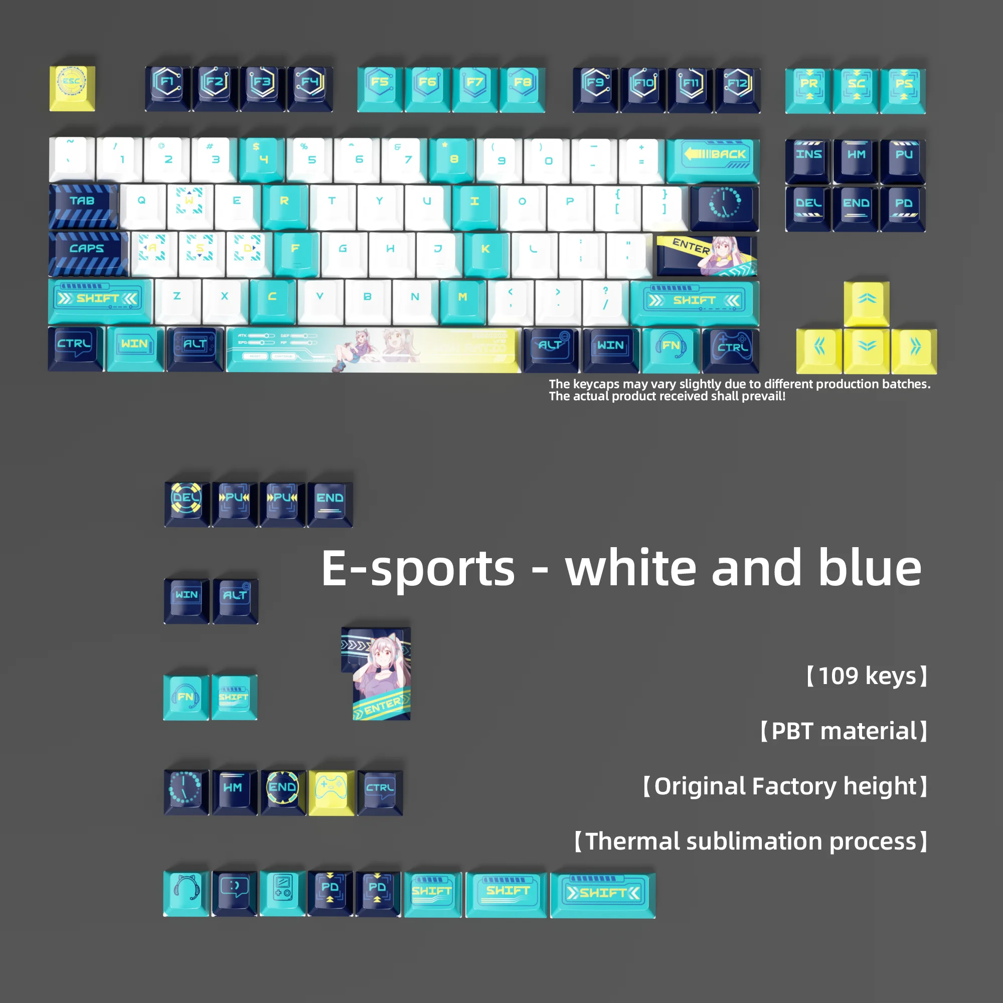 Newly Launched Keycap Set: Graffiti Style Keycaps Dye-Sublimation Process 109 Keys PBT Full-Height Perfect for Keyboard DIY