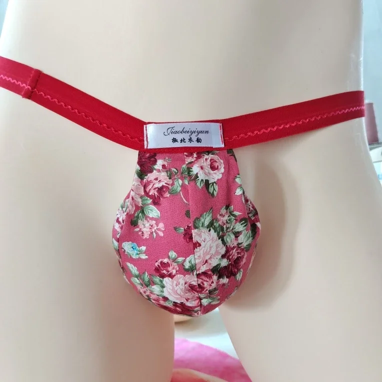 

Man's Handmake T-briefs Floral Cotton Live Show Dance Costumes