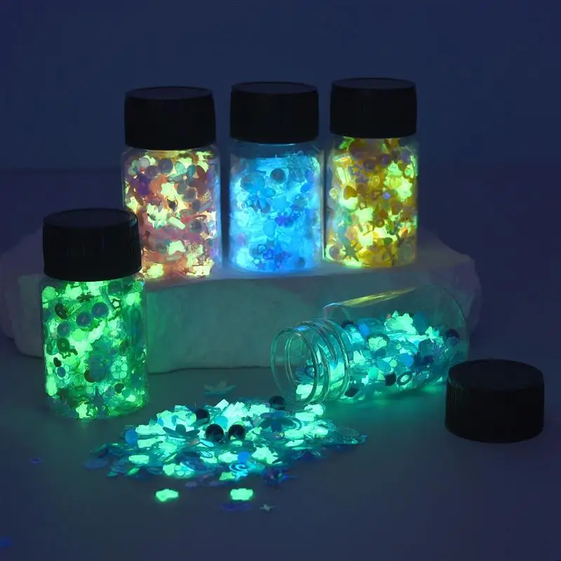 1Bottle Luminous Sequins Epoxy Resin Filling Soft Clay Pearl Glitter DIY Resin Silicone Mold Nail Art Craft Jewelry Making Decor