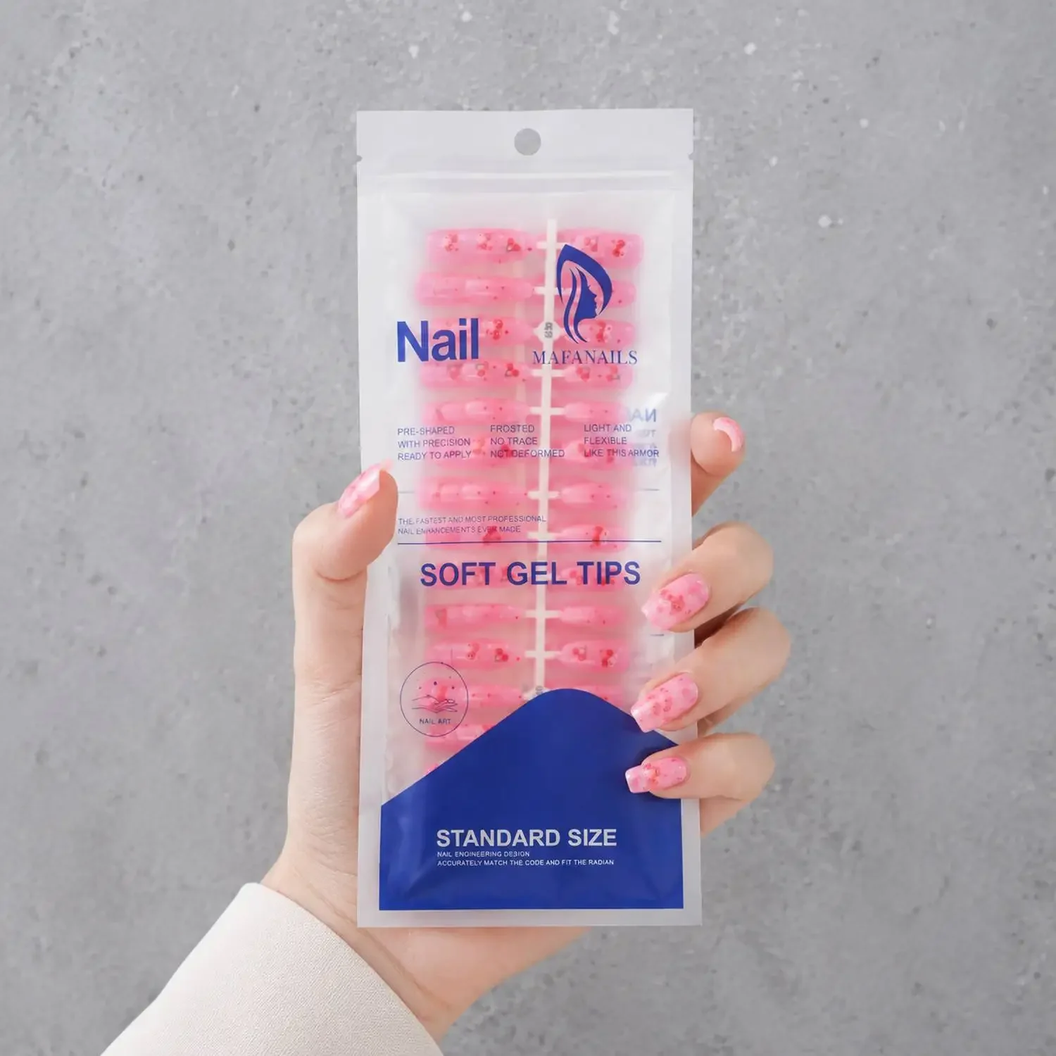 1Bag 3D Cherry On Pink Cherry Press On Nail Red Dots On Pink Cherry Fake Nail Stylish Nail Art Cherry False Nail