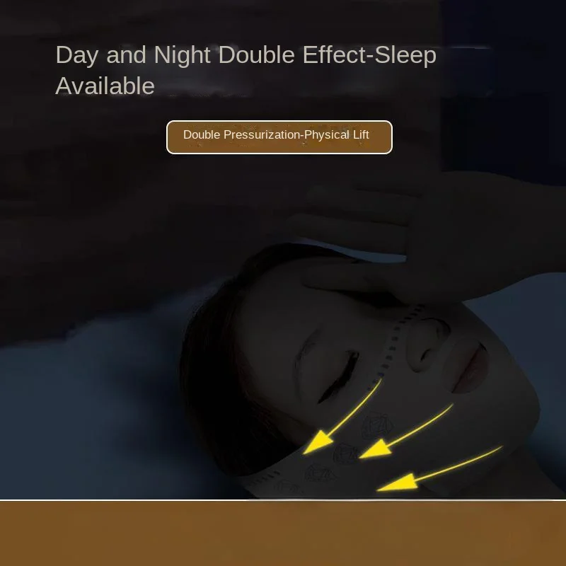 Dubbellaagse V-Face-liftband voor dag en nacht Gezichtsafslanken Verstevigende contouren Compressie Verstelbare comfortondersteuning