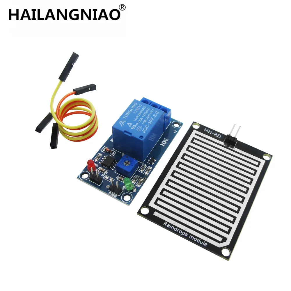 10 pçs/lote, módulo de gotas de chuva DC 12V, sensor de detecção módulo de clima de chuva umidade