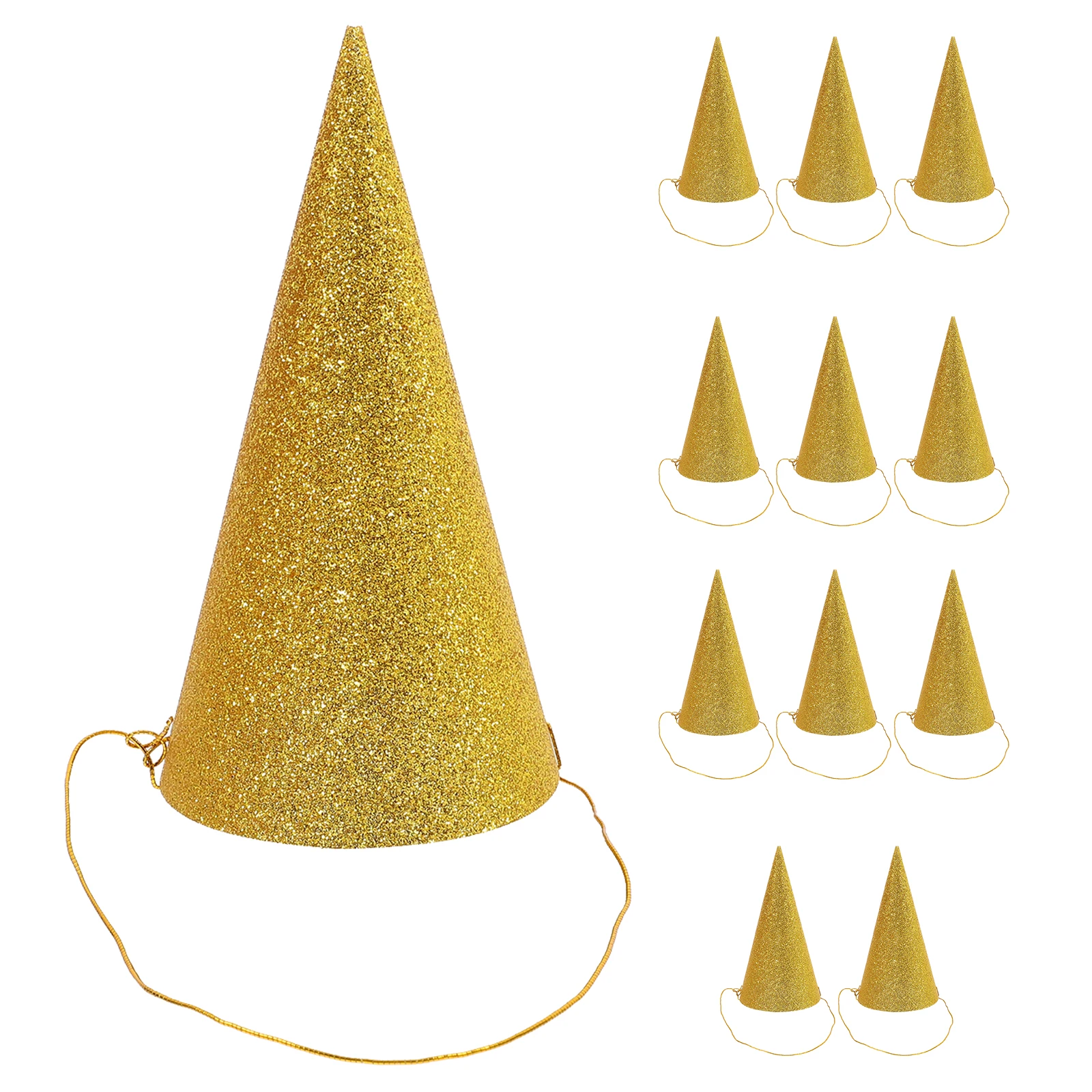 

12pcs Glitter Crown Party Hats Birthday Hats Adults Wedding Shower Halloween Decorations Golden
