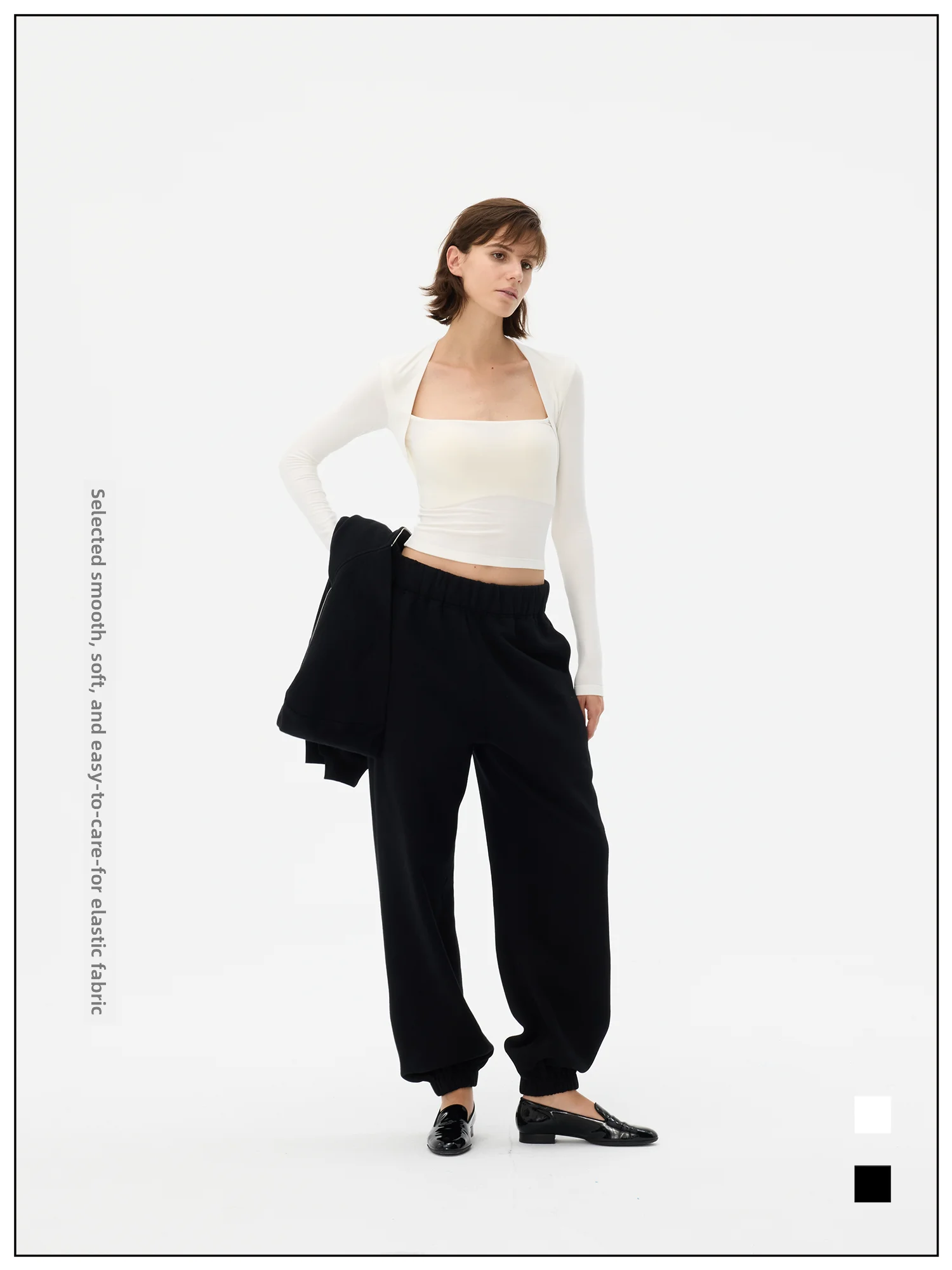 

Faionable Base Layer irt "Trendy Choice" Slim Fit Versatile Fake Two-Piece Design Long Sve Elastic Fabric Modal Polyes...