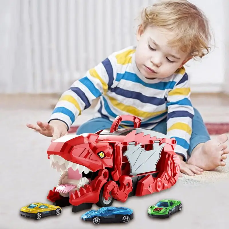 Dinosaur Toys Car Carrier Vehicles Toys With Handle Transport Carrier Truck Portable Truck Car Toy For Toddler Boy Toys