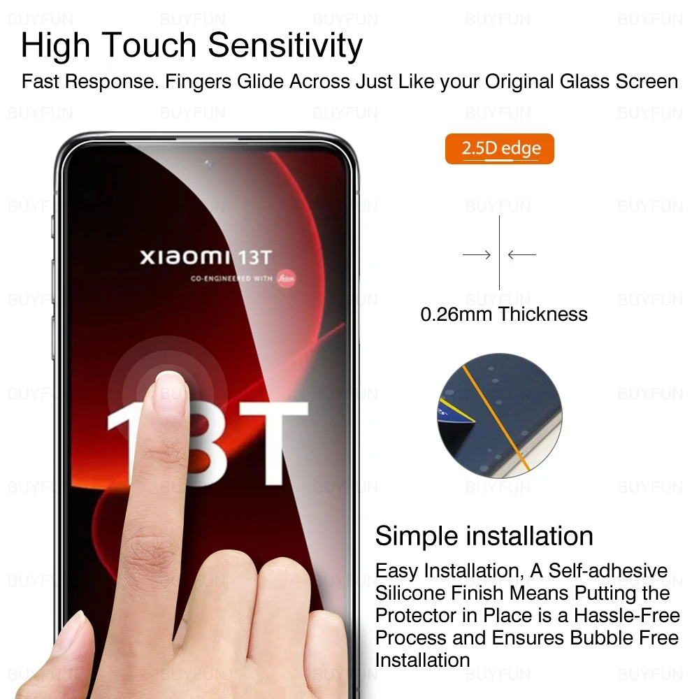 Xiaomy-Protector de vidrio templado para Xiaomi, película protectora de pantalla para Xiaomi 13T, 12T, 11T, Mi13, 13T, 12T, 11T Pro, HD, 2 uds.