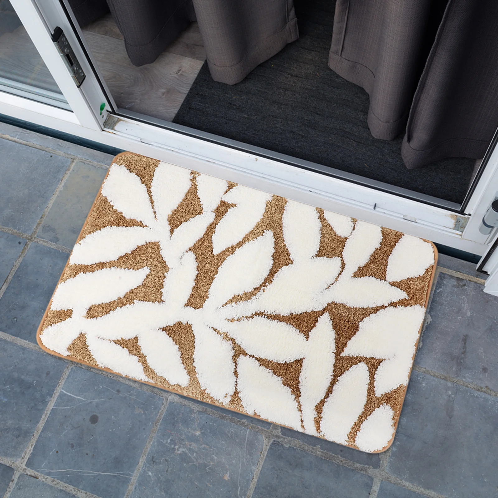 

1pcs Thickened Water Absorption Mat Non-Slip Floor Rug For Bathroom Simple Leaf Design Bath Mat Ground Carpet Anti-Skid