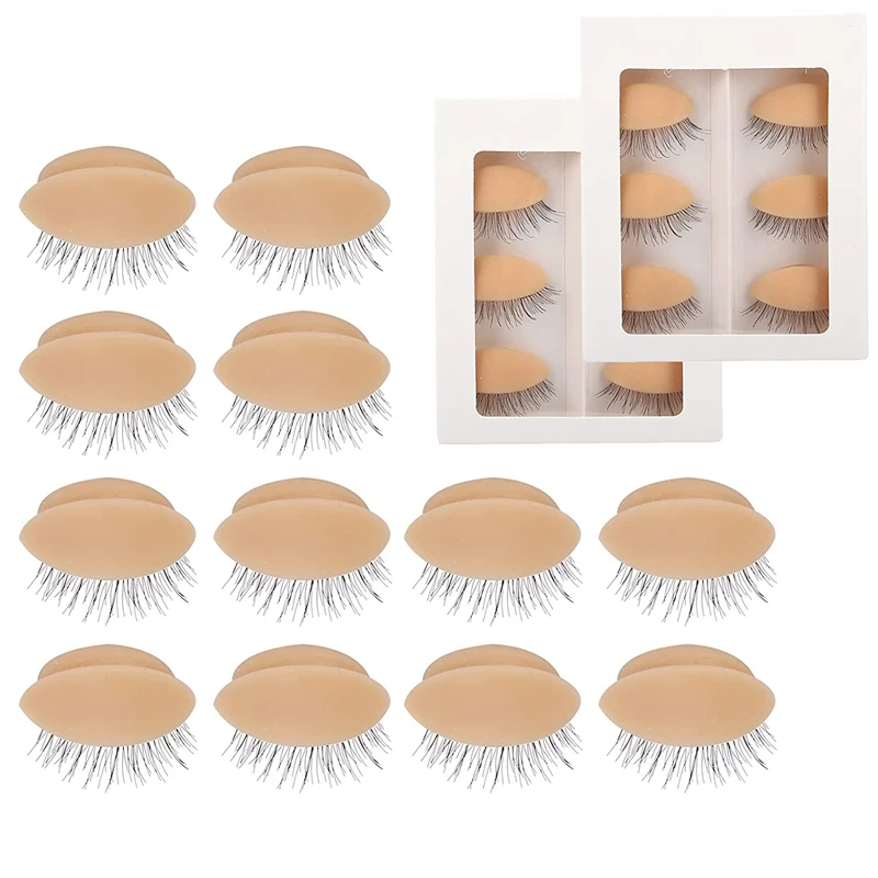 Replacement Eyelids For Eyelash Mannequin Head, Removable Eyelid With Eyelashes Extension Training Lash Mannequin Head