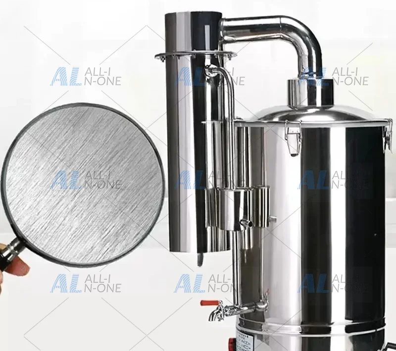 Stainless Steel Electric Distiller Water Purifier System Home Use with Dry-Burn Protection and Automatic Water Shut-Off