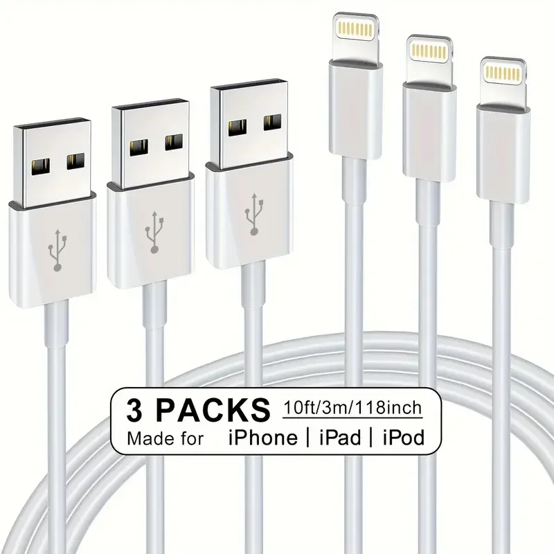 LAIHONEN 3pcs for iPhone Charger MFi Certified Lightning to USB Cable Fast for iPhone Charging Cable Cord for iPhone 12 11