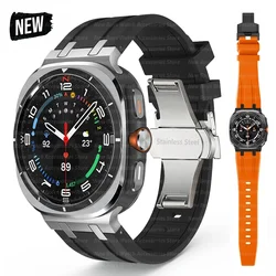 Luxury Sports Rubber Band for Samsung Galaxy Ultra Watch 47mm Curved End Silicone Strap for samsung ultra 7 47 47MM Men Bracelet