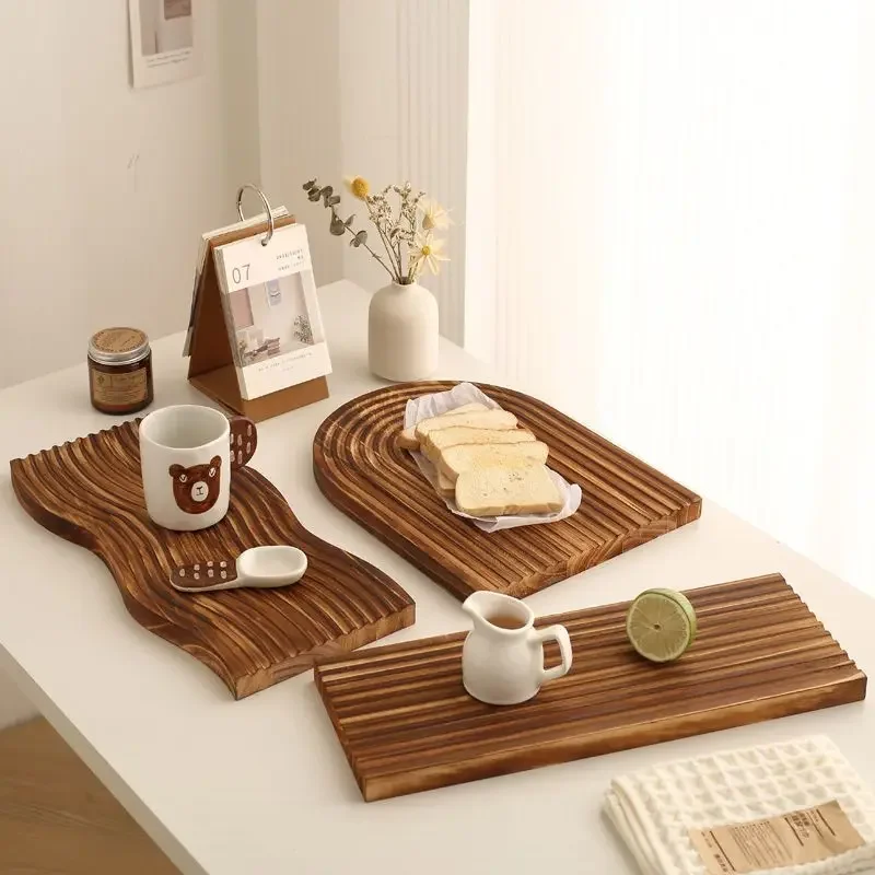 Nordic Irregular Plate Dining Plate Western Food Placement Plate Simple Solid Wood Pallet Decoration Home Use