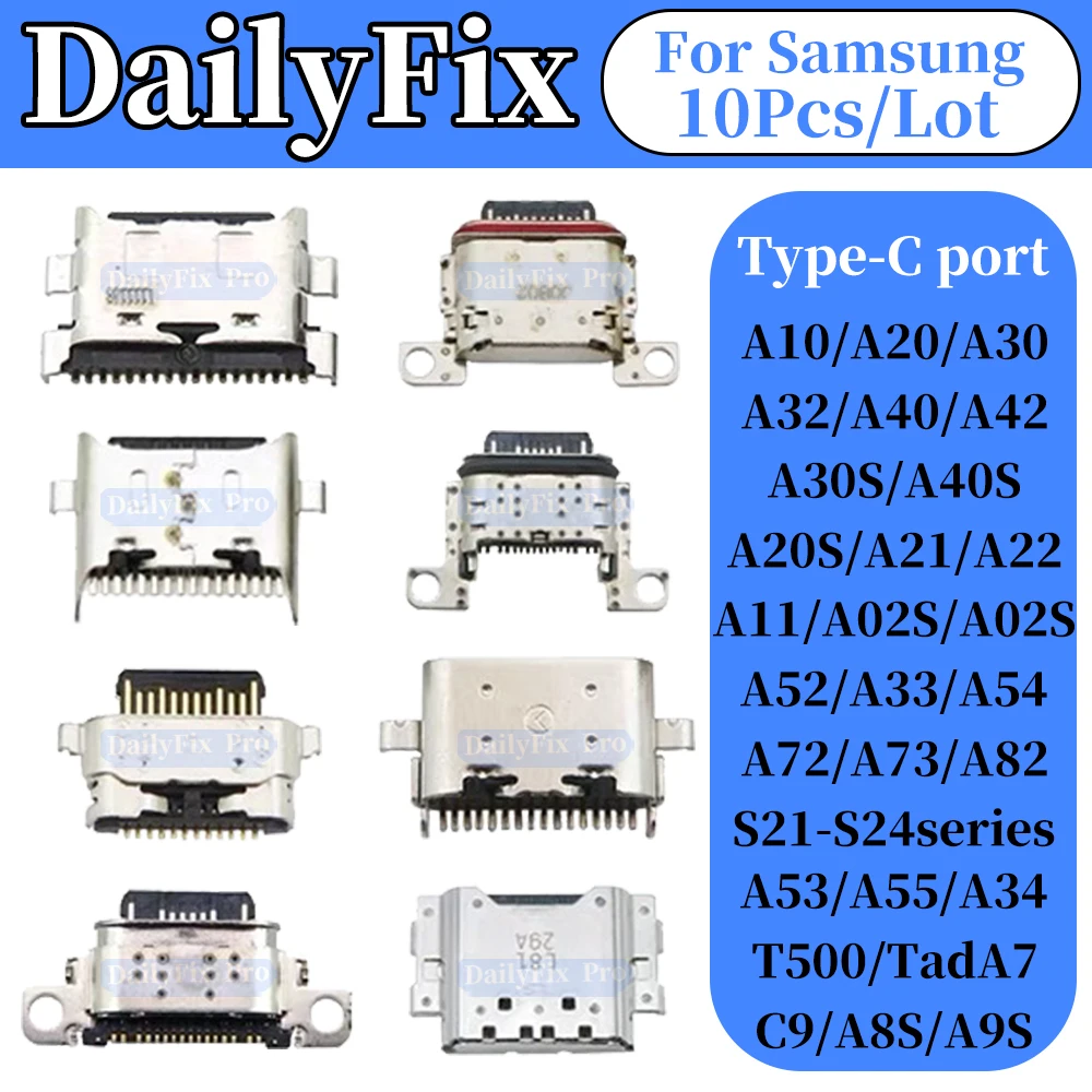 Immagine 5: Adatto per Samsung A10 A20 A30 A40 A50 A60 A52 A53 A54 A55 A72 A73 A11 A02S A30S S21 S22PLUS S23ultra S24 Ricarica inferiore del telefono