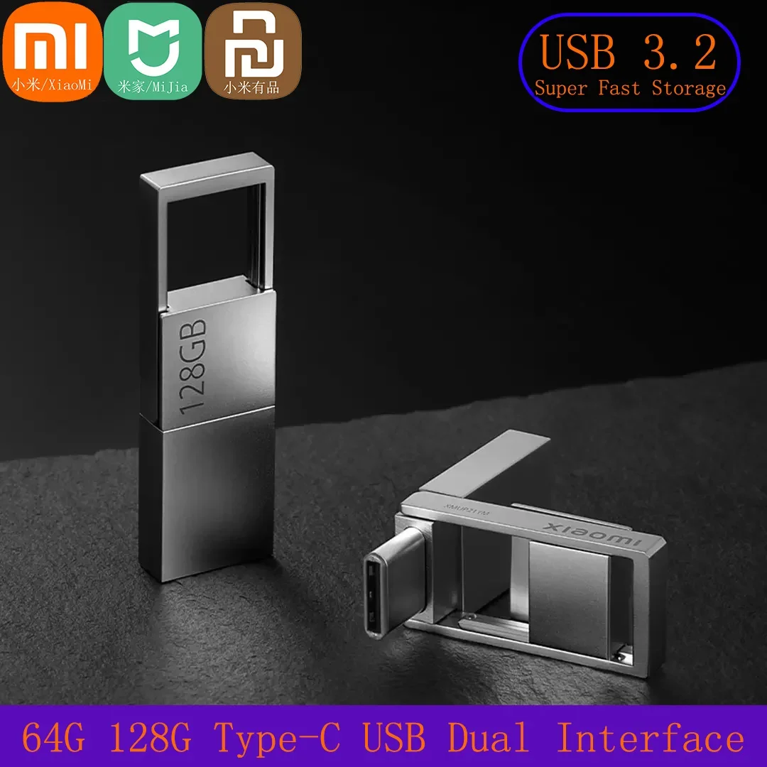 Xiaomi Mijia Smart Dual Interface U Disk 64G 128G Draagbare USB 3.2 Type-C Interface Mobiele telefoon Computer Wederzijdse transmissie