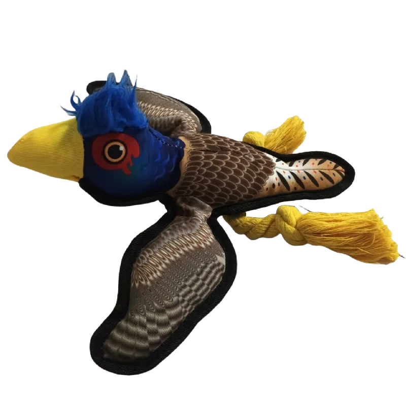 Fun Sound Pet Toy Bird Plush Toy Cute Blue Headed Bird Dog Entertainment Interactive Toy Dog Biting Toysteeth Grinding And Clean