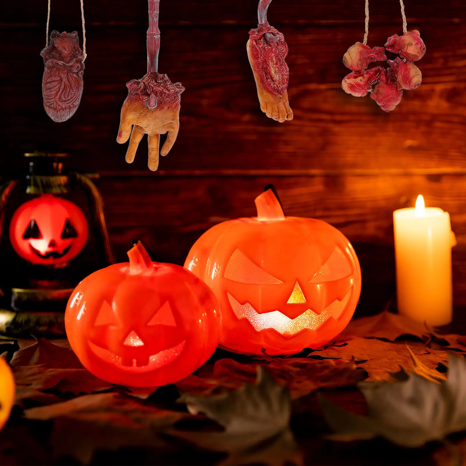 

1Set Halloween Decorations Broken Body Parts Haunted House Scary Props Broken Hand Foot Fingers Heart Realistic Horror Party