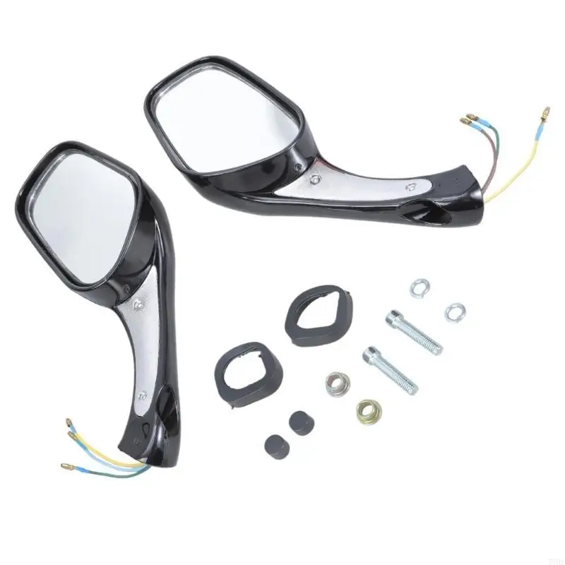 

77HF Replacement Mirrors Motorcycle Rearview Rear View Side Mirrors with LED Turn Light Universal