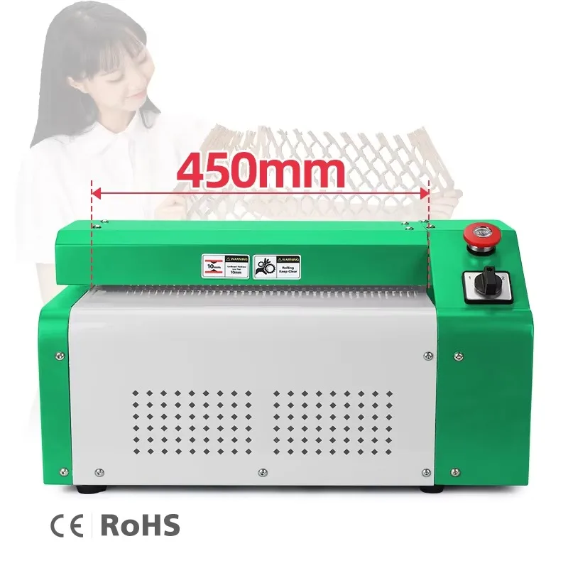 The 450mm competitive eco-friendly recycled waste paper cutting corrugated cardboard box and board machine is used for cushion