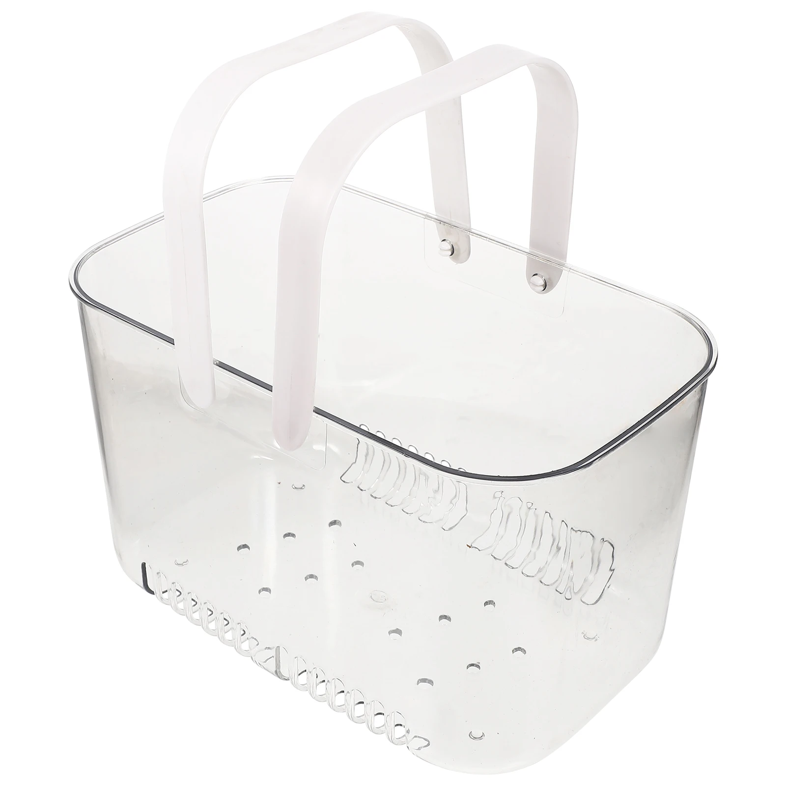 

Portable Fruit Basket Container H for Storage Drain Design Clear Bath Holes Healthy Transparent Kitchen Use Storage