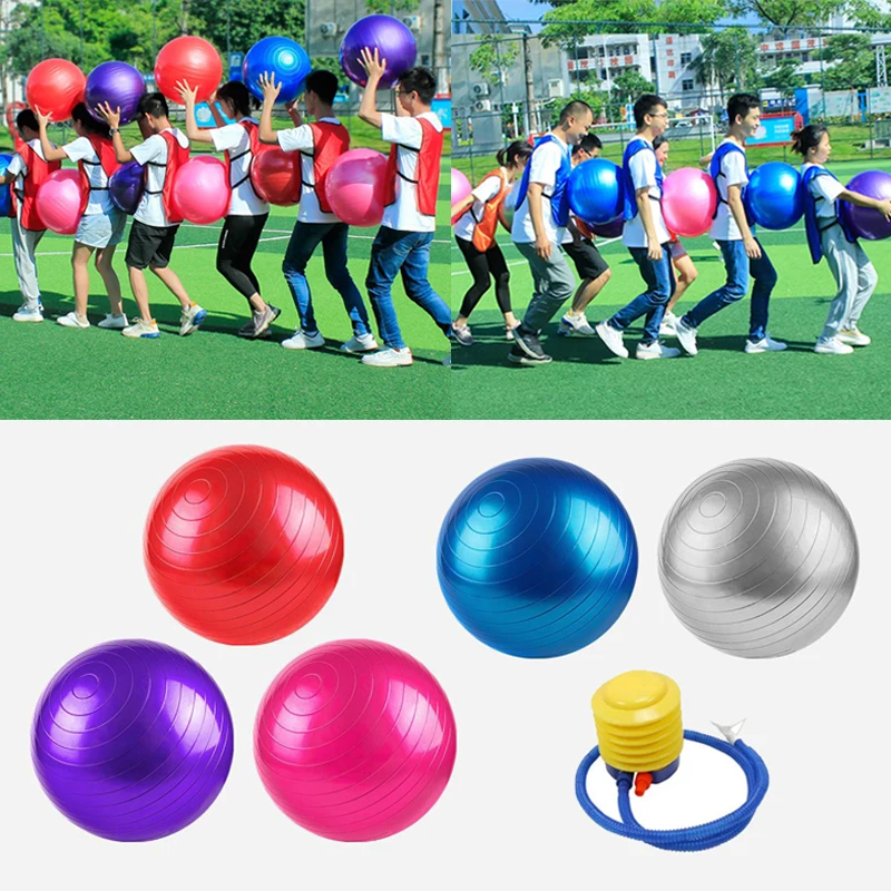 Team Building Back-to-back Clip Balls Collective Dribble Adult Kids Outdoor Games Sensory Activity Funny Sports Inflatable Toys